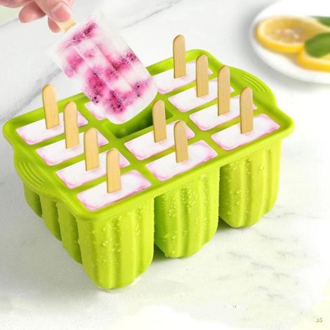 Moule à glace - Silicone sans BPA - 12 cellules - Réutilisable - Résistant à la chaleur (1/4)
