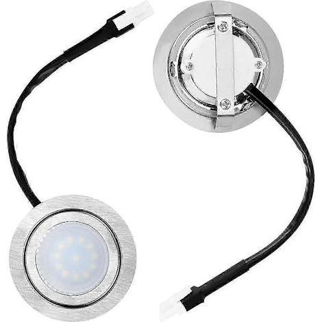 Lot de 2 lampes encastrées pour hotte de cuisine, LED de remplacement en acier inoxydable. (1/5)