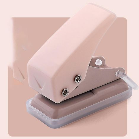 Perforatrice métallique rose à 1 trou, perfore jusqu'à 8 feuilles (1/4)
