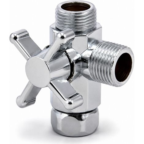 Metaform pie'ce de rechange inverseur de de'bit pour colonne de douche permettant de diriger l'eau vers la douchette ou le pommeau finition chrome'e