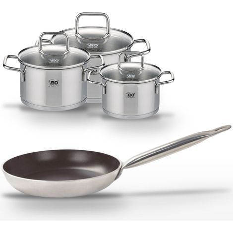 Lot Poêle 28 cm Elo Bistro Line & 3 Faitouts 12/14/16 cm Elo (1/4)