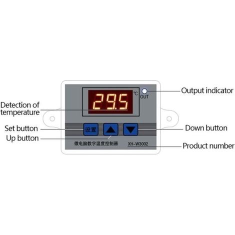 Xh-W3002 220V Contrôleur de Température Led Numérique 10A Sonde de Commutateur de Commande de Thermostat avec Capteur Étanche W3002 (1/3)