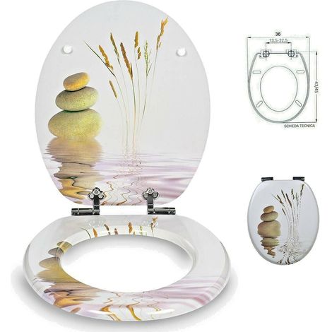 SEDILE COPRIWATER UNIVERSALE PER BAGNO COPRI WC WATER IN LEGNO 18" Mod. 52899 (1/3)