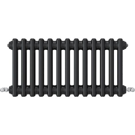 Acezanble Horizontal Traditional Cast Iron Style Radiator 300x605mm 2 Column Black