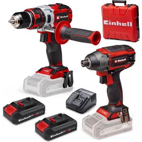 Einhell Professional PXC 18V Brushless Combi Hammer Drill Impact Driver 2x2ah (1/5)