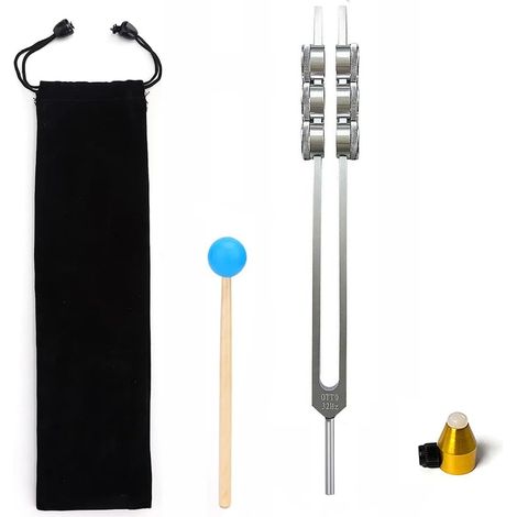 Therapeutische Stimmgabel von Ratstone, 32 Hz, Aluminium-Stimmgabel mit Hammer, Gesundheitsdiagnoseinstrument zur Linderung von Verspannungen und Schmerzen