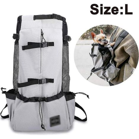 Kleiner und mittelgroßer Hunde-Tragerucksack – Grau – Größe L (1/5)