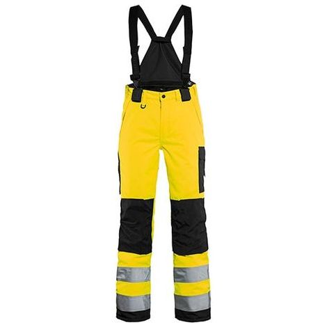 Pantalon de travail hiver à bretelles haute visibilité femme 7885 - Jaune fluo/Noir S - FR(36) - SE(C34) - Standards (1/2)
