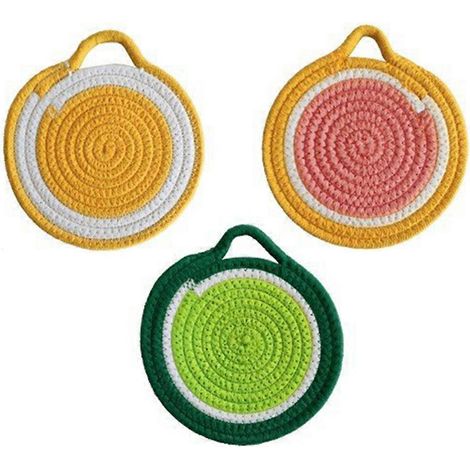 3 Tapis de Table Ronds Isothermes Anti-Dérapants pour Bols et Tasses - Lot de 3 - Accessoire de Bureau Coloré pour Café, Thé ou Bar (1/4)