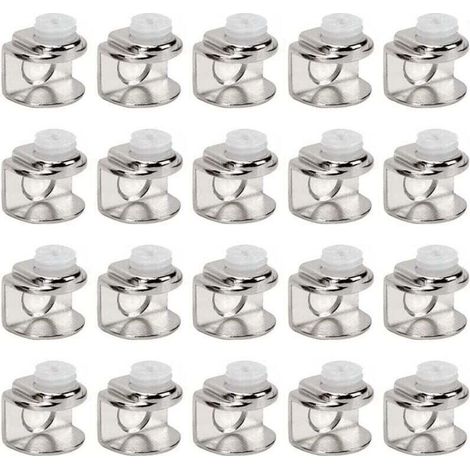 Pinces À Verre - Support Étagère Verre - Fixation Réglable Pour Verre 5 À 8 Mm - Lot De 20 Pièces (1/4)