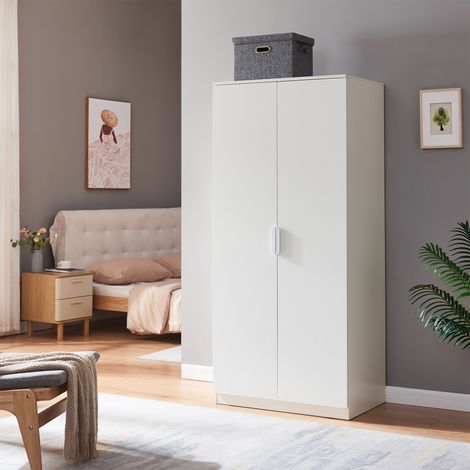 Kleiderschrank Eiselfing 176x80x52 cm 4 Fächer Weiß [en.casa]