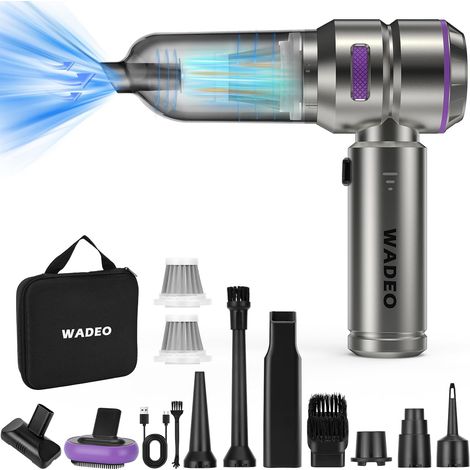 Aspirateur à Main 3 en 1 Batterie 18000pa, 35mins d'autonomie, 3 Vitesses 210000 TR/Min Souffleur de Poussière 7500 Mah Batterie, Aspirateur de Voiture pour Voiture, Maison, Nettoyage du Bureau (1/5)