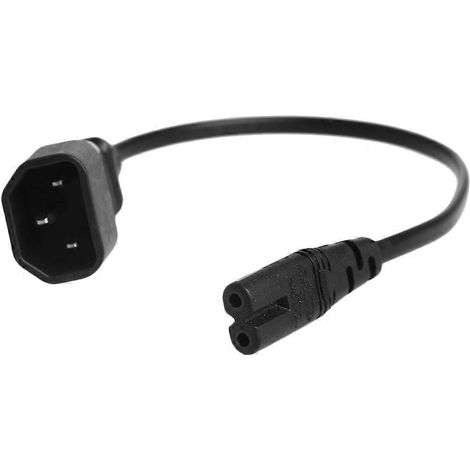 Câble adaptateur convertisseur IEC 3 broches C14 mâle vers C7 femelle, compatible avec les PDU et les UPS, 35 cm (1/5)