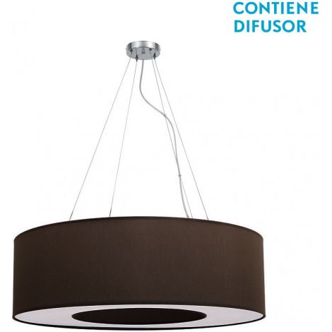 Suspension moyenne Haiti Chrome/Marron 4xE27 (40120xØ65x65cm)