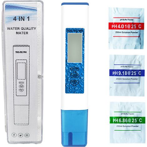 RHG Testeur d'eau Numérique, Stylo de Test de qualité de l'eau PH TDS EC Temp Portable Sensible pour Piscine pour Eau Potable (Bleu) (1/5)