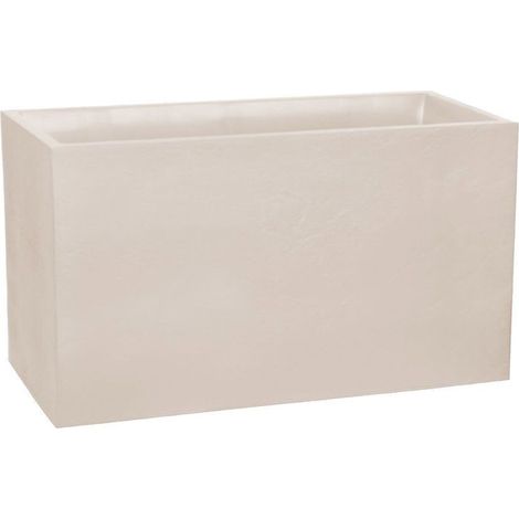 Jardiniere Muret - EDA - Volcania - 116 L - Intérieur/Extérieur - Décor Pierre - 99,5 x 39,5 x H. 60 cm - Beige Calcaire