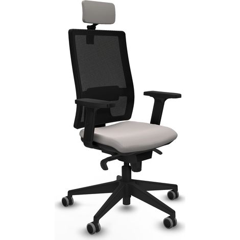 Horna sincro malla negra similpiel blanco brazos 2D base piramidal cabecero 2D ruedas 65mm engomadas (1/5)