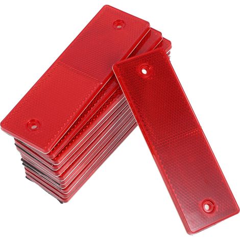 Lntyq 12 pièces Lot de Réflecteurs Adhésifs Camion Rouge Résistants Aux Intempéries pour Remorques et Véhicules Autocollants de Sécurité Haute Intensité Faciles à Poser sans Outils, Matériaux ABS, 15