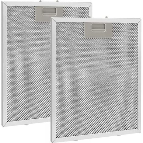 2er Set Metall-Fettfilter 320 x 260 mm, Aluminium, Anti-Fett, Waschbar, Mesh, Zubehör für Dunstabzugshauben - Silber (1/4)
