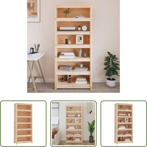vidaXL Bücherregal Massivholz -  Bücherregal 80x35x183 cm Massivholz Kiefer (1/5)