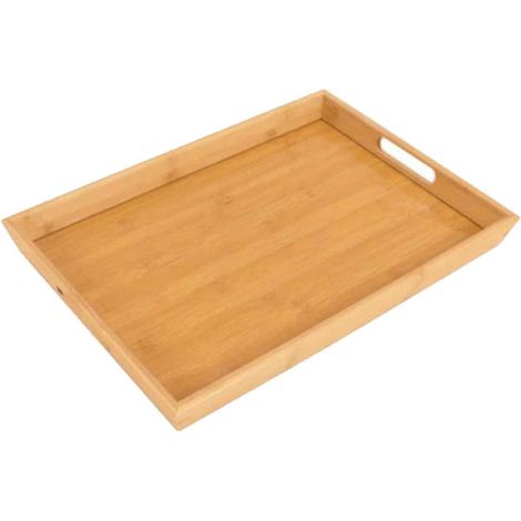 Plateau en bambou, plateau à thé rectangulaire, service à thé Kung Fu en bois massif, plateau à eau, plateau à pain en bois, assiette en bois (1/5)
