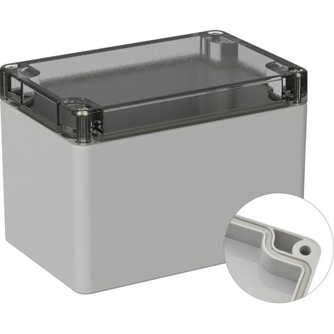 TRU COMPONENTS TC-9065504 Outdoor-Gehäuse 120 x 80 x 85 Polycarbonat Lichtgrau (RAL 7035) 1 St. (1/2)