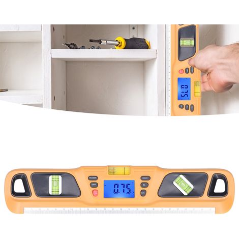 Niveau magnétique de haute précision HW-200, instrument de niveau épais, mini outil de mesure d'angle numérique, adapté aux travaux de rénovation et de jardinage (Orange) (1/5)