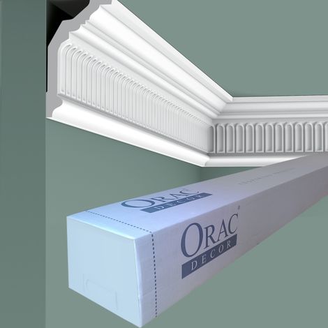 Corniche motif en arrête - Orac Decor - L200xl7.2xH12.2cm - Carton complet 20 mètres - C304 - L200 x H12,2 x L7,2 cm - ORAC DECOR (1/10)