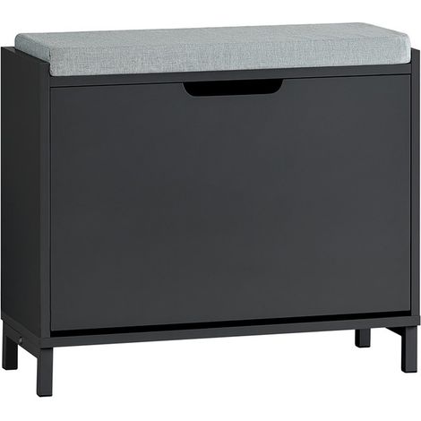 SoBuy Scarpiera con 1 ribalte Scarpiera con 2 ripiani Scarpiera Portascarpe salvaspazio Regolabili Nero L60xP24xA52 cm FSR151-K-SCH (1/5)