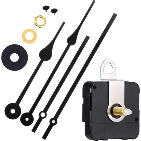 1 Kit Mécanisme Horloge, 2 Paires Aiguilles Aluminium, Plastique, Mural Bricolage (1/5)