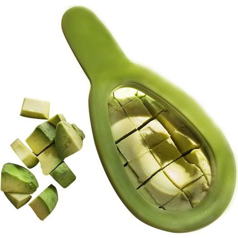 Set da 2 pezzi in acciaio inox per insalata di avocado: blocco, cucchiaio, affettatrice, tritatutto, punta da trapano di sicurezza, pelapatate, utensili da cucina (1/4)