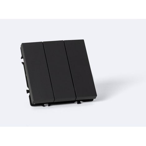 Interruptor Pulsador Luxe 990 Negro 3 Teclas