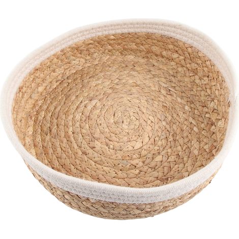 Panier de rangement tressé avec doublure en tissu, rectangulaire, décoratif, pour vêtements et jouets (1/5)