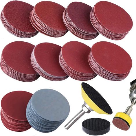 Jeu de 200 disques abrasifs, tailles 60 à 3000, en aluminium, pour le meulage et le polissage (1/5)