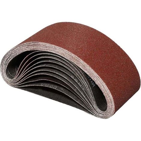 10 bandes abrasives 75x457mm grain 80 - Pour ponceuse à bande - Ponçage et polissage efficaces