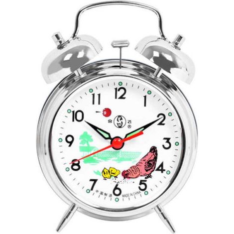 TrAdE Shop Traesio - Orologio Da Tavolo Sveglia Meccanica Carica Manuale Doppia Campana Retrò -