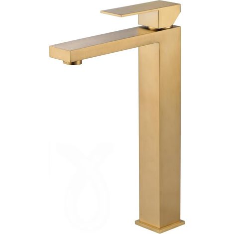 Robinet de Lavabo Haut Réglable Chaud et Froid, Robinet Salle de Bain Monocommande,Robinet salle de bain,Or brossé (1/3)