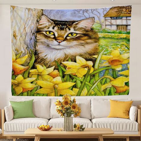 Tapisseries murales décoratives, tapisseries design tendance pour chambre à coucher, séchage rapide, idéales pour la maison ou le dortoir. 100x75cm (1/5)