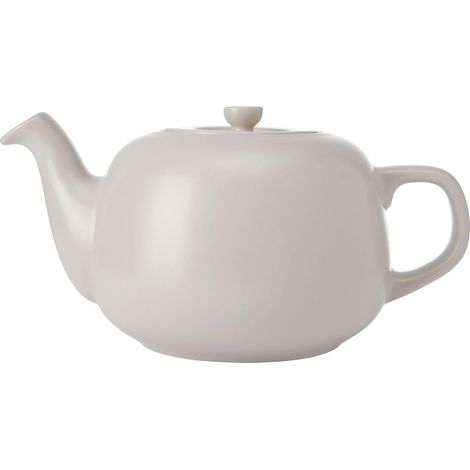 Grande théière classique traditionnelle à poignée confortable et bec verseur anti-goutte, sert 6 tasses, pour sachets de thé, facile à nettoyer, passe au lave-vaisselle, 1,5 l, beige (1/5)