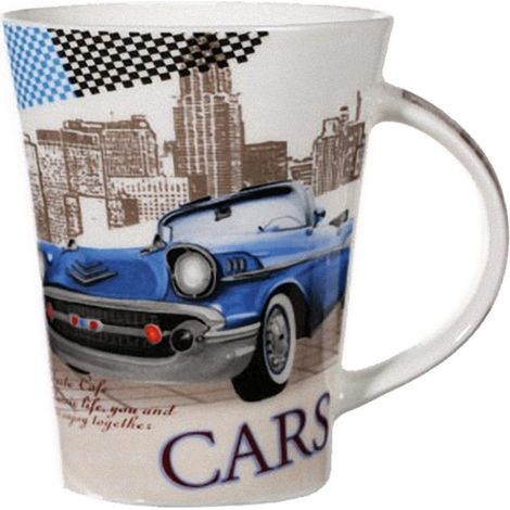 Tasse en porcelaine Voiture Bleue