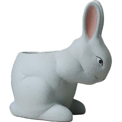 Pot de fleurs succulentes en céramique en forme de lapin de dessin animé, support pour pot de fleurs cactus, contenant de jardinage (1/5)