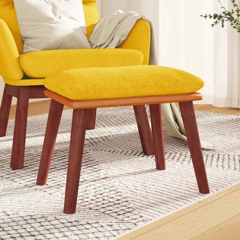 vidaXL Reposapiés tela y cuero sintético amarillo mostaza 45x29,5x35cm (1/5)