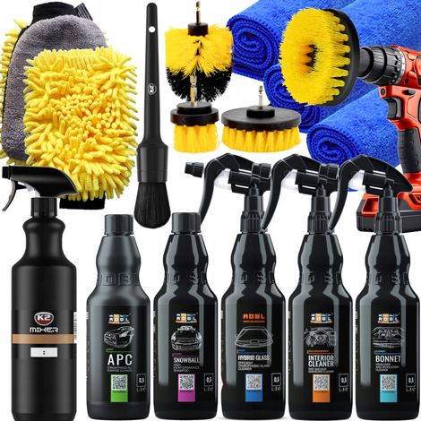 Coffret de cosmétiques pour voiture – Nettoyant intérieur, shampoing cerise, nettoyant vitres effet essuie-glace – Accessoires de nettoyage (1/5)