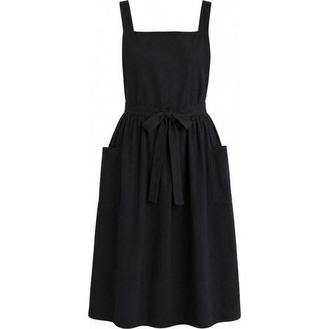 Tablier de Cuisine pour Femme, Design Robe avec Jupe Froncée et Poches, Tablier Japonais Vintage Idéal pour Cuisine, Pâtisserie, Jardin et Tâches Ménagères (1/5)