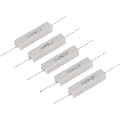 Lot de 5 résistances de puissance en ciment céramique 10 W, 50 ohms, 5 % (1/5)