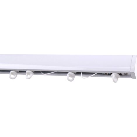 Kit rail à rideau Wave blanc 150 cm - 15x25mm - Fixation plafond - Boulet