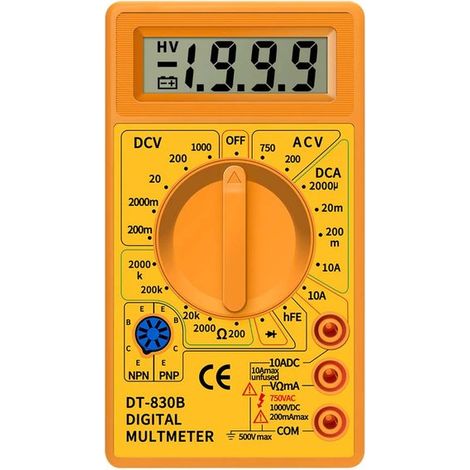 Multimetro Digitale Voltmetro Amperometro Ohm Tester DT830B (1/3)