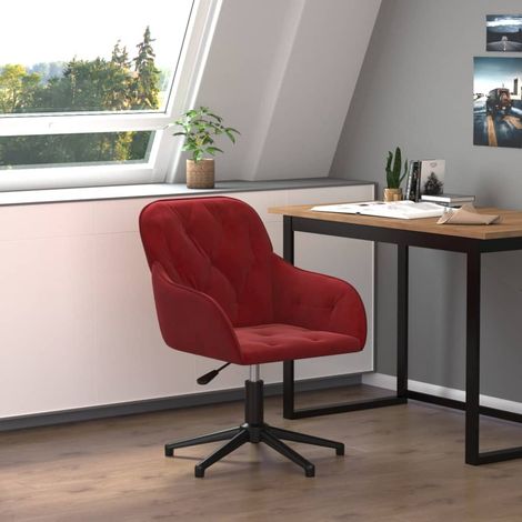 Furniture Limited - Chaise pivotante de bureau Rouge bordeaux Vel (1/5)