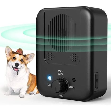 Anti Aboiements Chiens, 3 Réglable Fréquence Ultrasons Dispositifs Anti-aboiements avec Sifflet, 33 Pieds Rechargeable Dispositif (1/4)