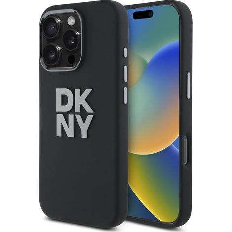 Custodia in silicone liquido nera dkny per iPhone 16 Pro 6.3". (1/5)